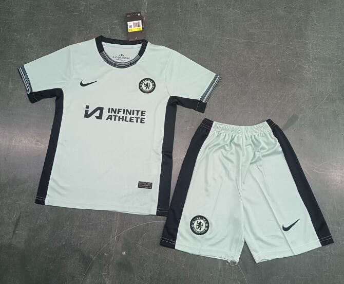 23/24 Chelsea Third Kids Soccer Jersey And Shorts