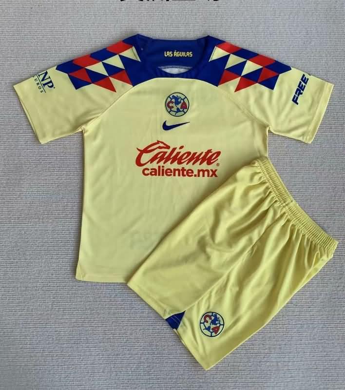23/24 Club America Home Kids Soccer Jersey And Shorts