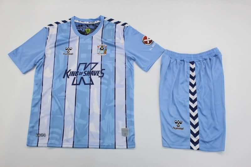 23/24 Coventry City Home Kids Soccer Jersey And Shorts