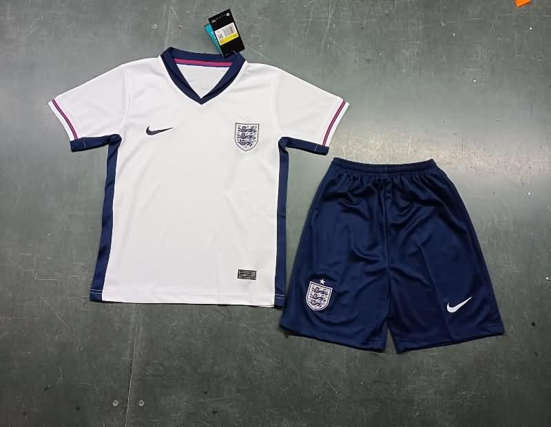 2023/24 England Home Kids Soccer Jersey And Shorts