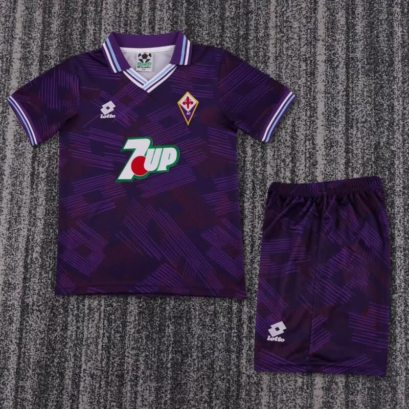 1992/93 Fiorentina Home Kids Soccer Jersey And Shorts