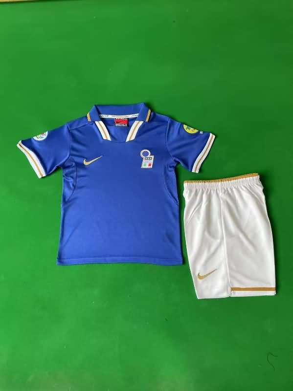 1996 Italy Home Kids Soccer Jersey And Shorts