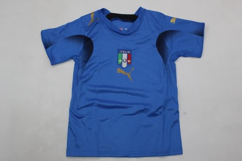 2006 Italy Home Kids Soccer Jersey And Shorts