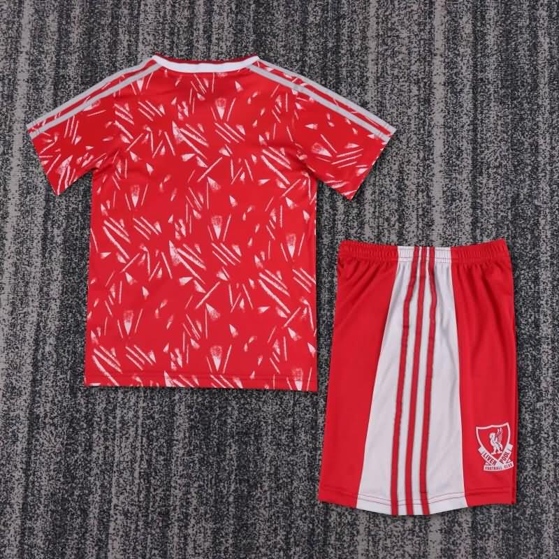 1989/91 Liverpool Home Kids Soccer Jersey And Shorts