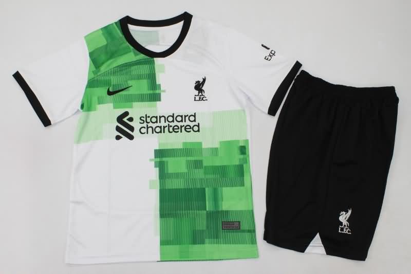 23/24 Liverpool Away Kids Soccer Jersey And Shorts