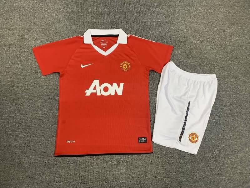 2010/11 Manchester United Home Kids Soccer Jersey And Shorts