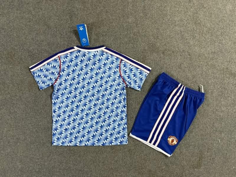 1990/92 Manchester United Away Kids Soccer Jersey And Shorts