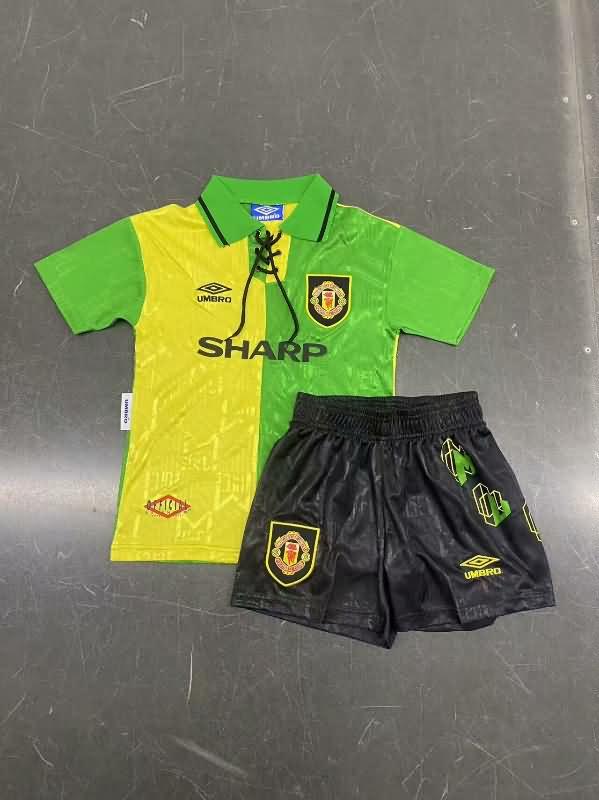 1992/94 Manchester United Away Kids Soccer Jersey And Shorts