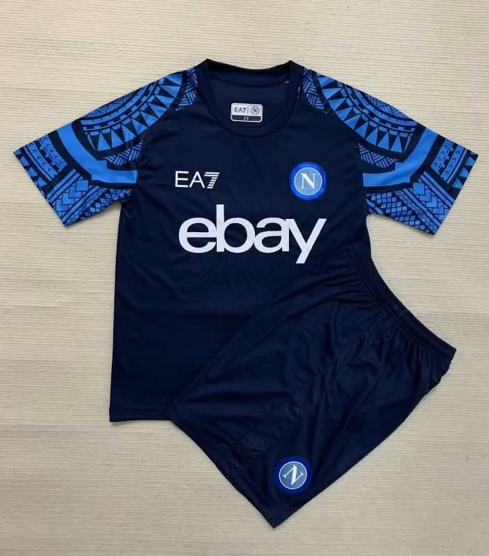 23/24 Napoli Training Kids Soccer Jersey And Shorts