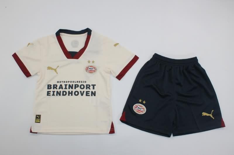 23/24 PSV Eindhoven Away Kids Soccer Jersey And Shorts
