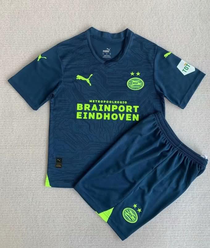 23/24 PSV Eindhoven Third Kids Soccer Jersey And Shorts