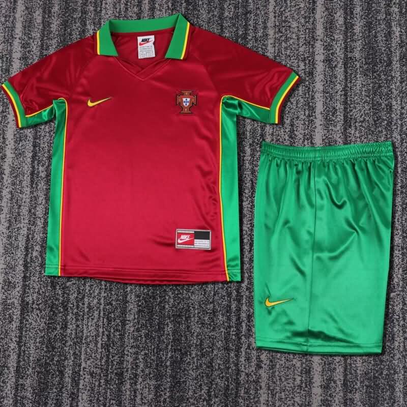 1998 Portugal Home Kids Soccer Jersey And Shorts