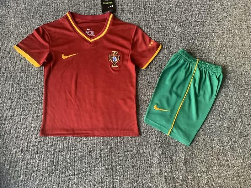 2000 Portugal Home Kids Soccer Jersey And Shorts