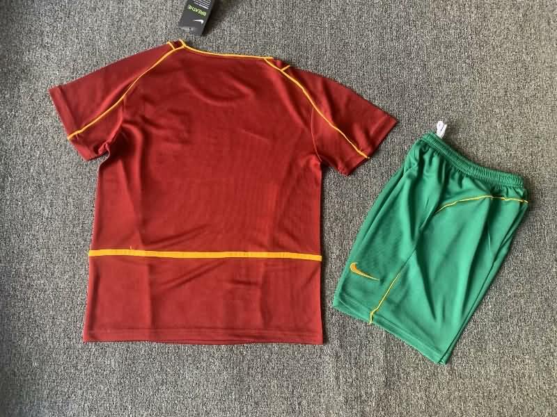 2002 Portugal Home Kids Soccer Jersey And Shorts