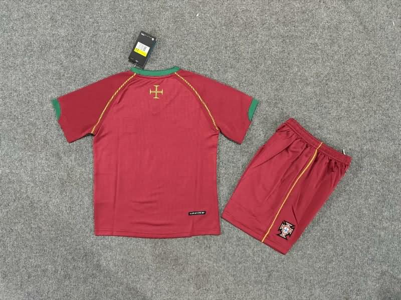 2006 Portugal Home Kids Soccer Jersey And Shorts