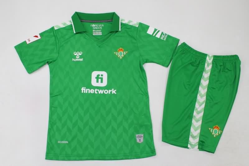23/24 Real Betis Away Kids Soccer Jersey And Shorts