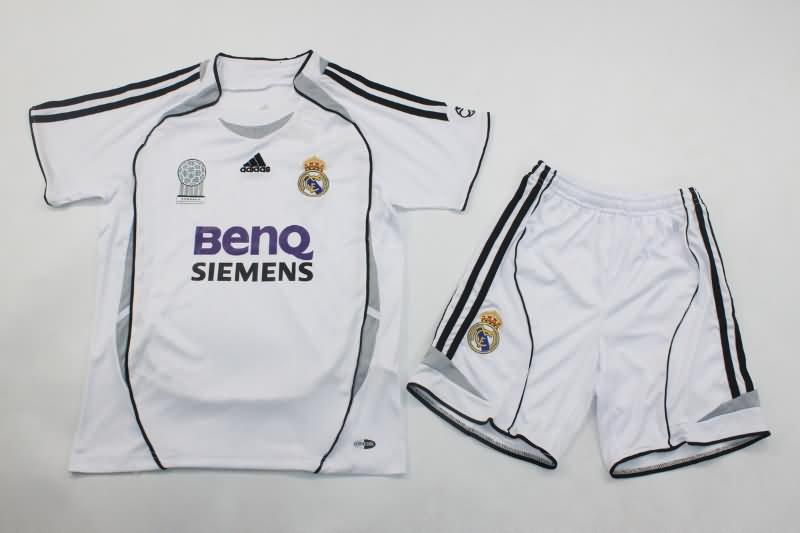 06/07 Real Madrid Home Kids Soccer Jersey And Shorts