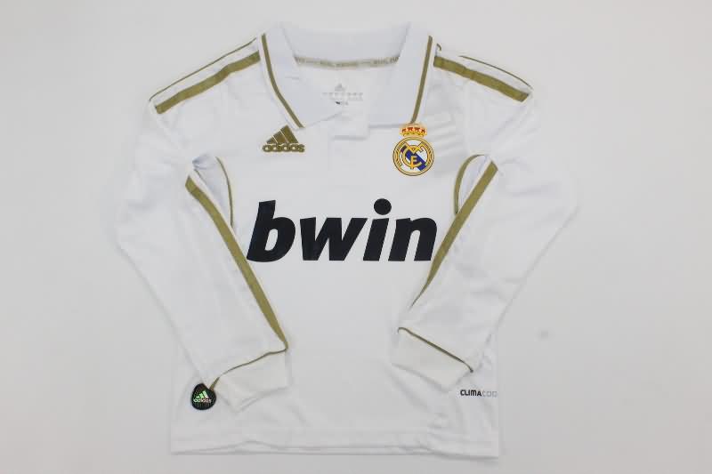 11/12 Real Madrid Home Long Sleeve Kids Soccer Jersey And Shorts