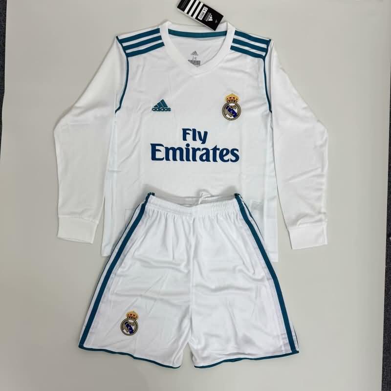 17/18 Real Madrid Home Long Kids Soccer Jersey And Shorts