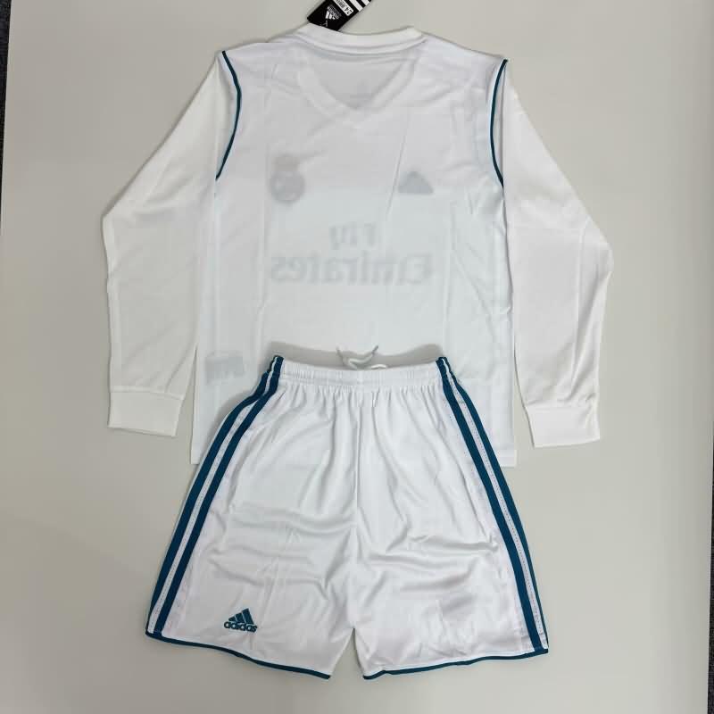 17/18 Real Madrid Home Long Kids Soccer Jersey And Shorts