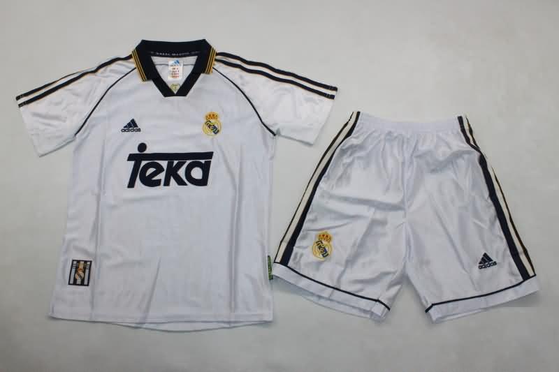 1998/00 Real Madrid Home Kids Soccer Jersey And Shorts