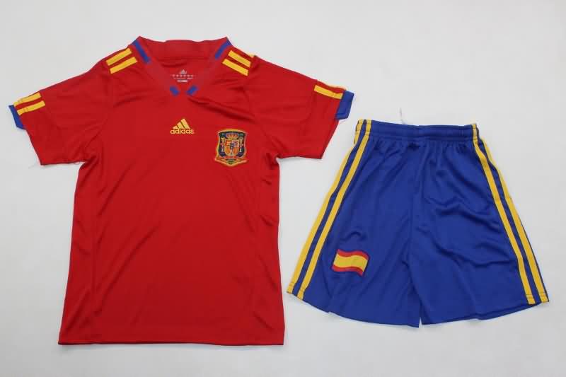 2010 Spain Home Kids Soccer Jersey And Shorts