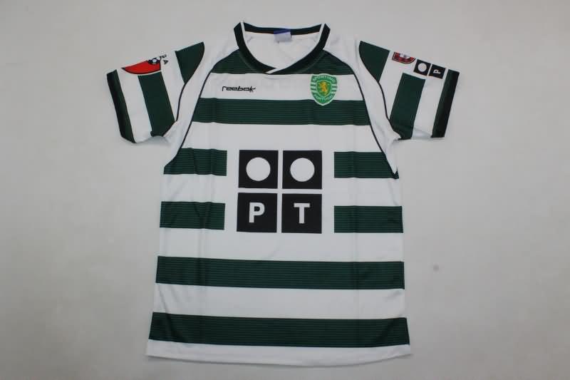 2001/02 Sporting Lisbon Home Kids Soccer Jersey And Shorts