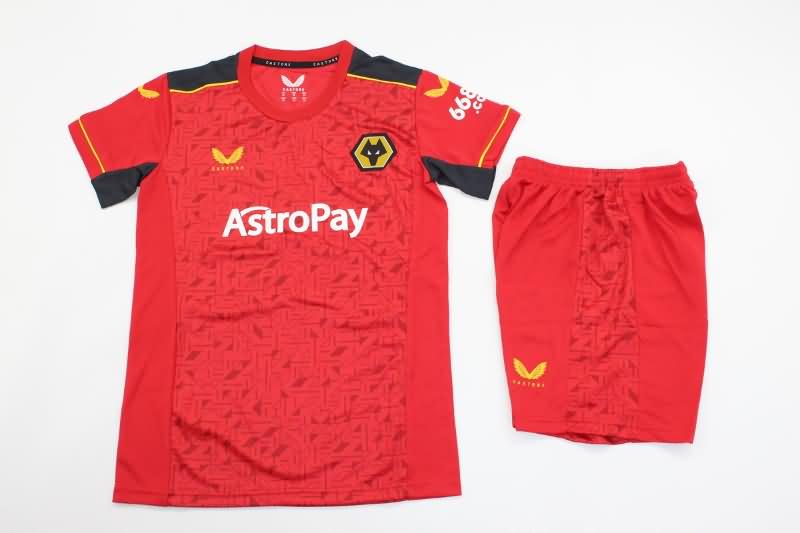 23/24 Wolves Away Kids Soccer Jersey And Shorts