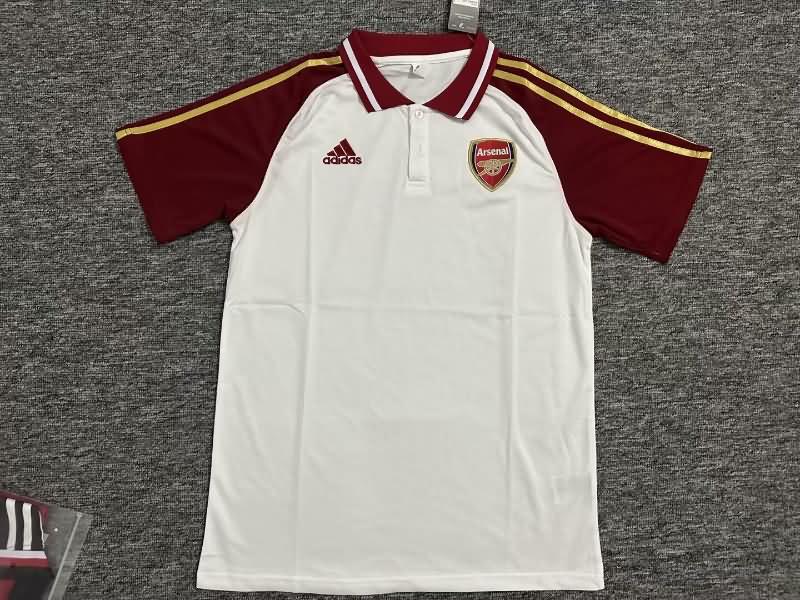 Thailand Quality(AAA) 23/24 Arsenal White Polo Soccer T-Shirt
