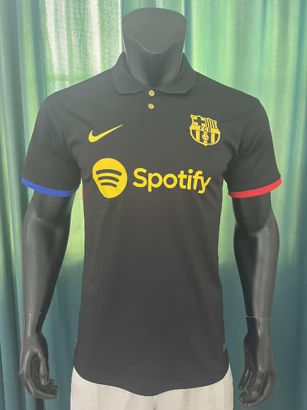 Thailand Quality(AAA) 23/24 Barcelona Black Polo Soccer T-Shirt