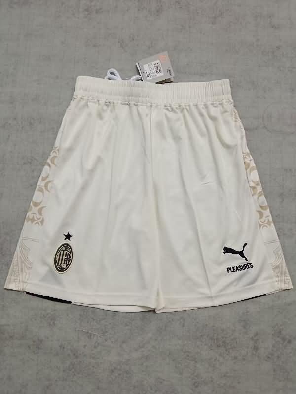 Thailand Quality(AAA) 23/24 AC Milan Fourth White Soccer Shorts