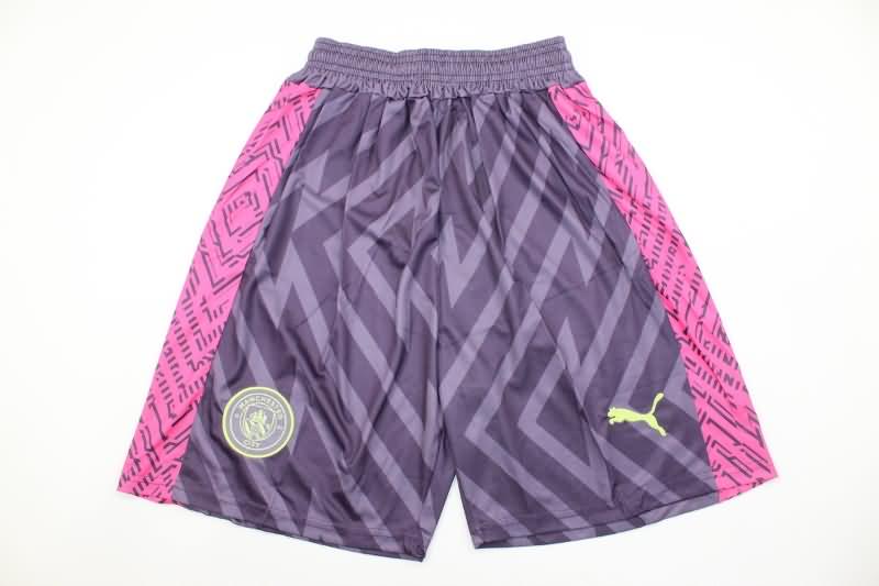 Thailand Quality(AAA) 23/24 Manchester City Goalkeeper Purples Soccer Shorts