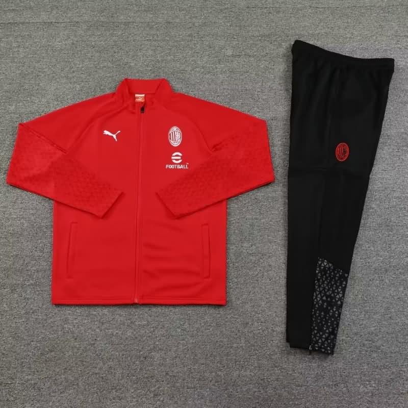 Thailand Quality(AAA) 23/24 AC Milan Red Soccer Tracksuit 03