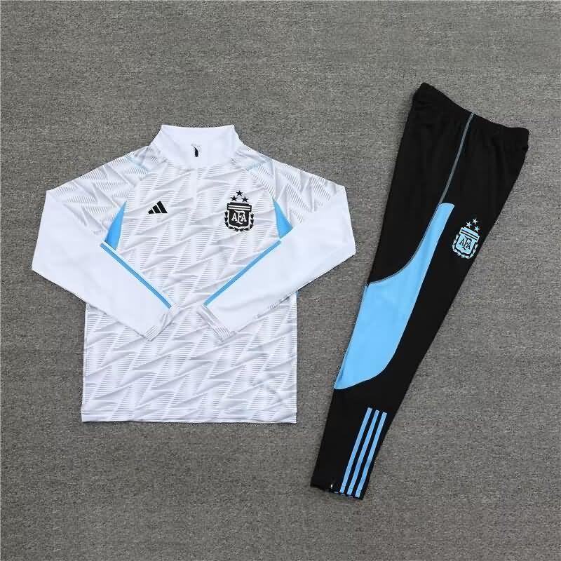 Thailand Quality(AAA) 2023 Argentina White Soccer Tracksuit