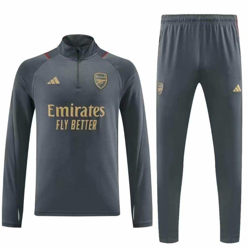 Thailand Quality(AAA) 23/24 Arsenal Grey Soccer Tracksuit
