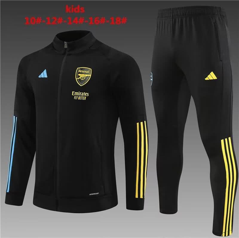 Kids - Thailand Quality(AAA) 23/24 Arsenal Black Soccer Tracksuit