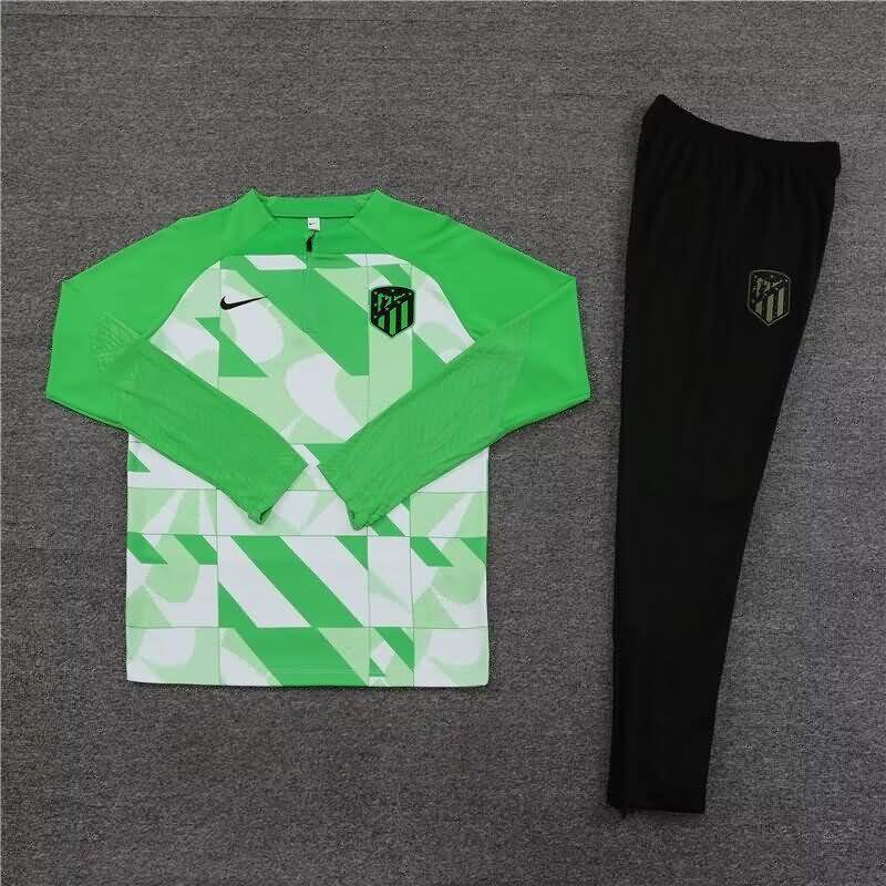 Thailand Quality(AAA) 23/24 Atletico Madrid Green Soccer Tracksuit