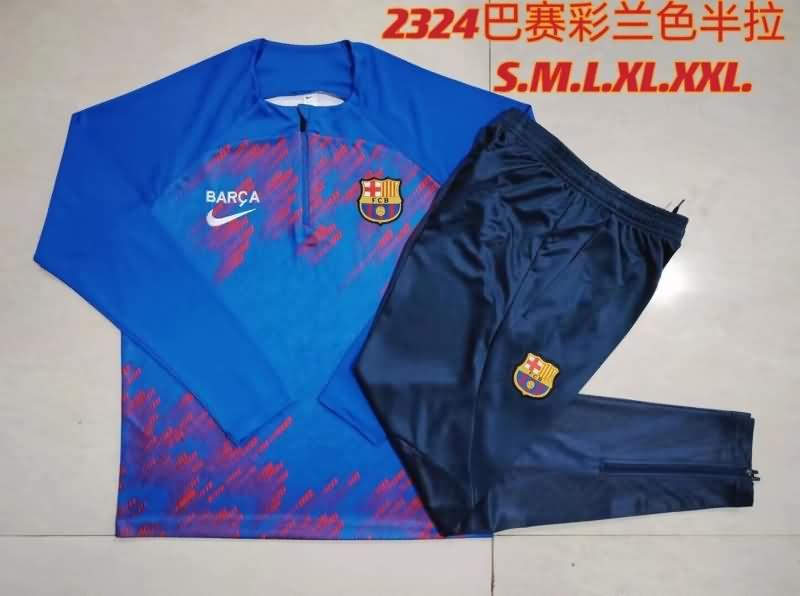 Thailand Quality(AAA) 23/24 Barcelona Blue Soccer Tracksuit 02