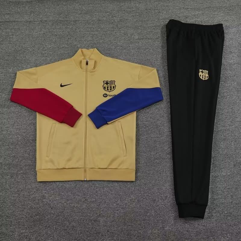 Thailand Quality(AAA) 23/24 Barcelona Gold Soccer Tracksuit