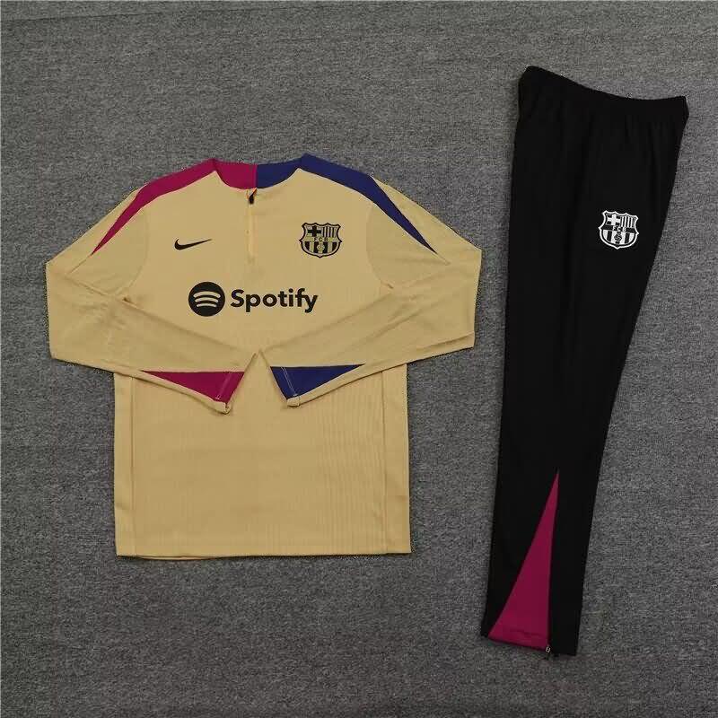 Thailand Quality(AAA) 23/24 Barcelona Gold Soccer Tracksuit 02
