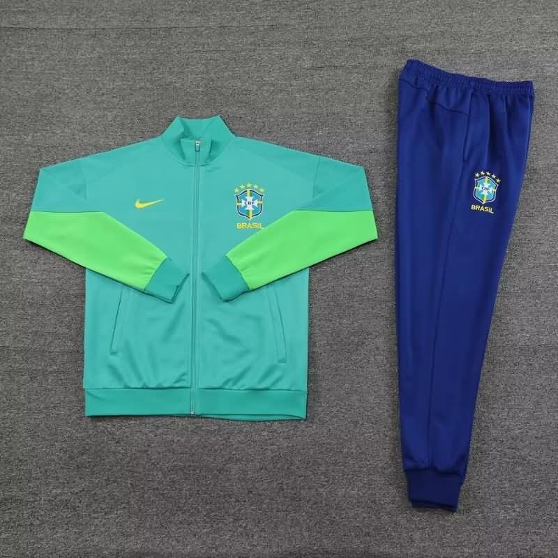 Thailand Quality(AAA) 2023/24 Brazil Green Soccer Tracksuit
