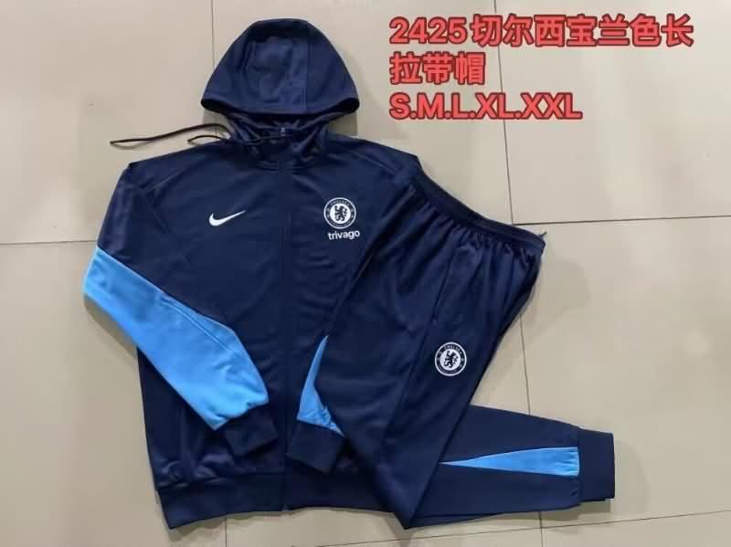 Thailand Quality(AAA) 23/24 Chelsea Dark Blue Soccer Tracksuit 03