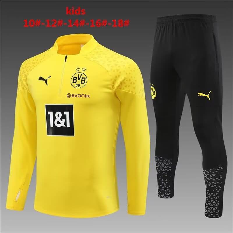 Kids - Thailand Quality(AAA) 23/24 Dortmund Yellow Soccer Tracksuit