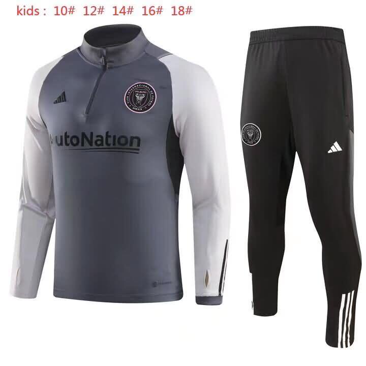 Kids - Thailand Quality(AAA) 23/24 Inter Miami Grey Soccer Tracksuit