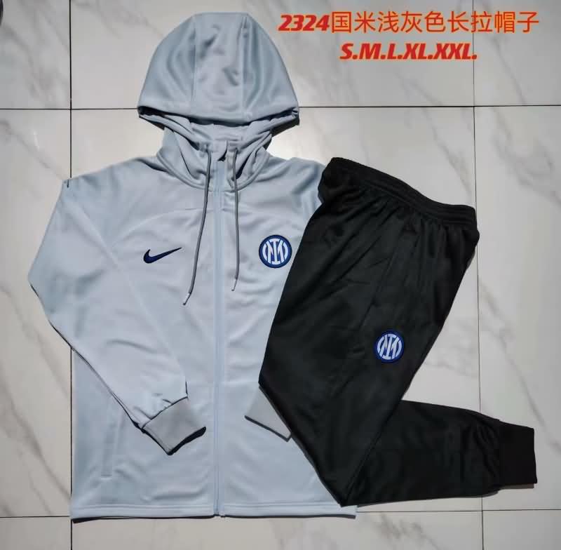 Thailand Quality(AAA) 23/24 Inter Milan Grey Soccer Tracksuit