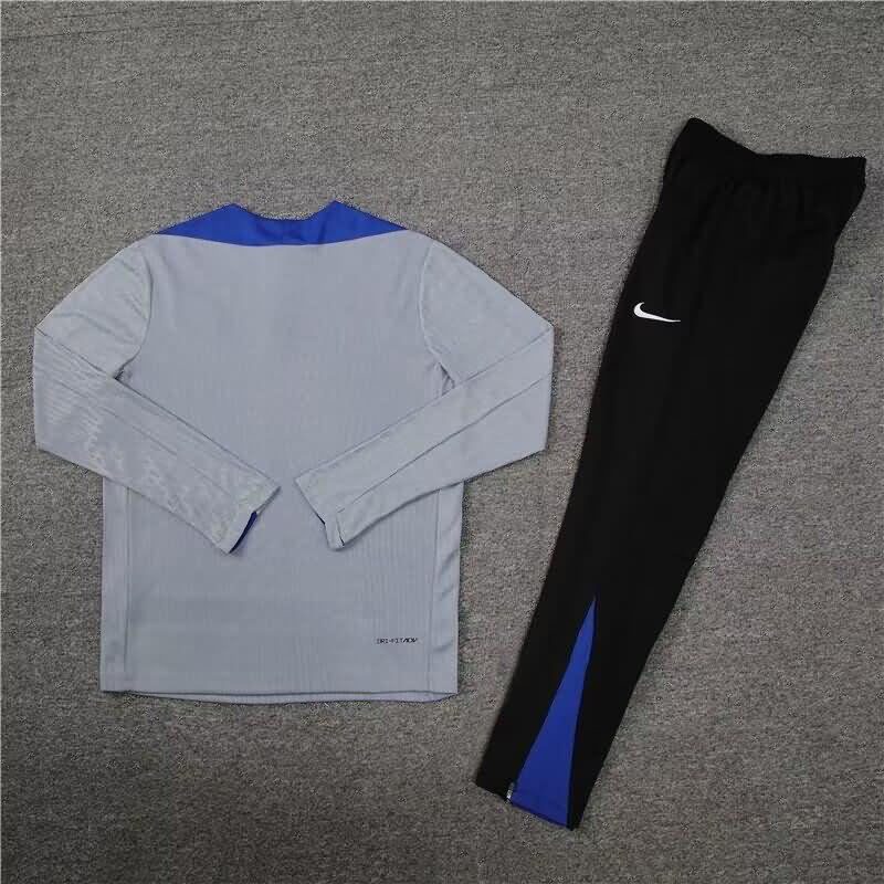 Thailand Quality(AAA) 23/24 Inter Milan Grey Soccer Tracksuit 03