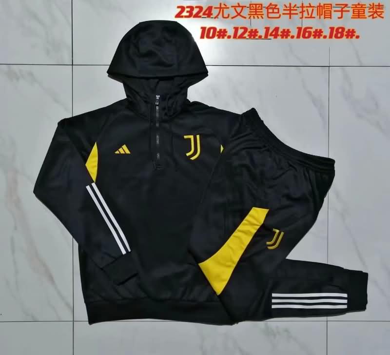 Kids - Thailand Quality(AAA) 23/24 Juventus Black Soccer Tracksuit