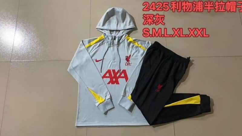 Thailand Quality(AAA) 23/24 Liverpool Grey Soccer Tracksuit 02