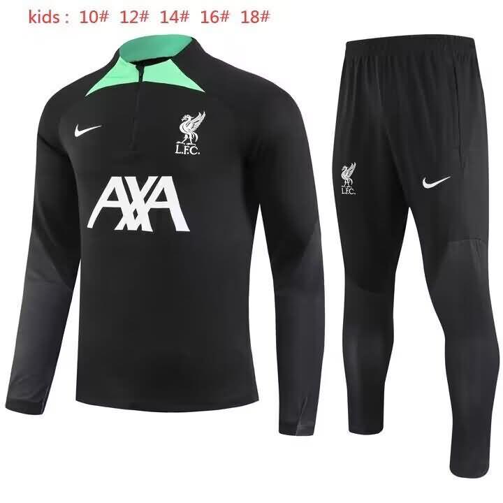 Kids - Thailand Quality(AAA) 23/24 Liverpool Black Soccer Tracksuit