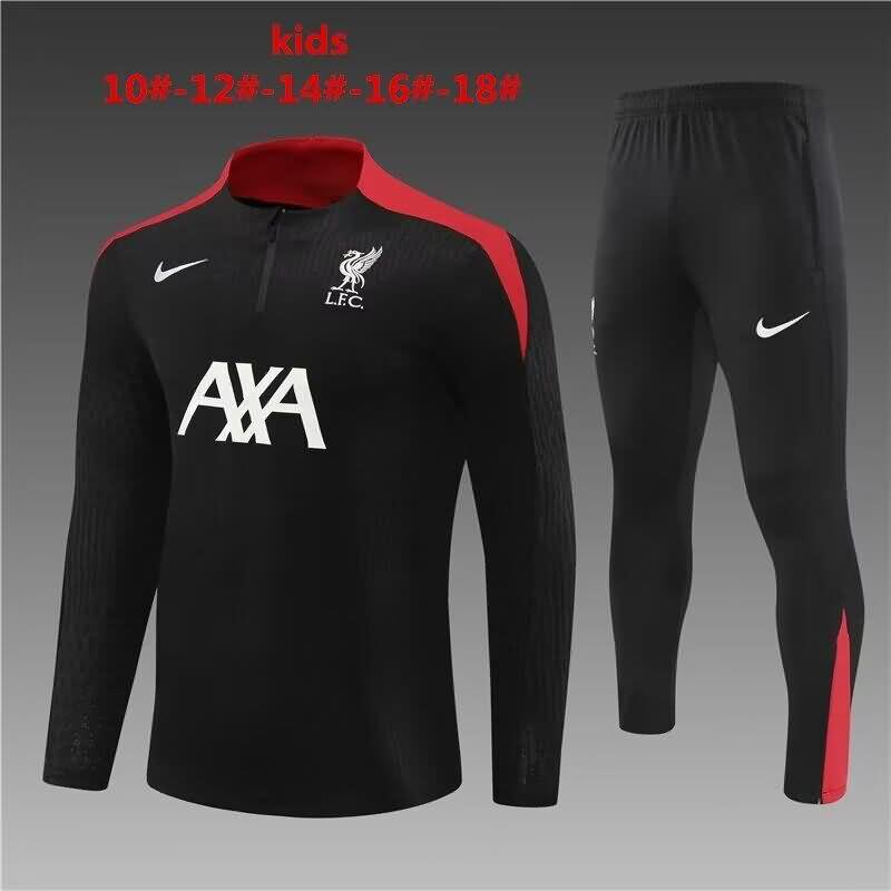 Kids - Thailand Quality(AAA) 23/24 Liverpool Black Soccer Tracksuit 02